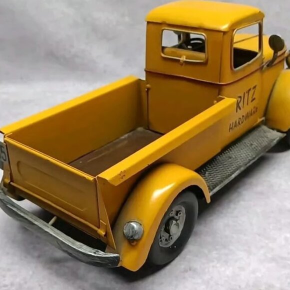 Ritz Hardware Metal 1935 Chevy Pick Up Truck Vintage Toy Yellow 12” x 5.5” - Picture 3 of 7